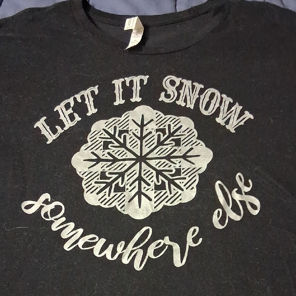 Bella Canvas Black Tee with Silver Snowflake Design